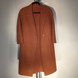 🍂 Brown Long Coat - Size 38, 20% Cashmere, 80% Australian Wool 🍂